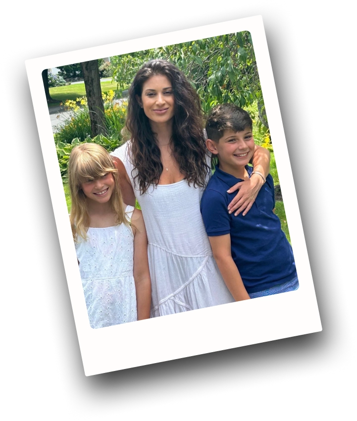 Melissa smiling with her children
