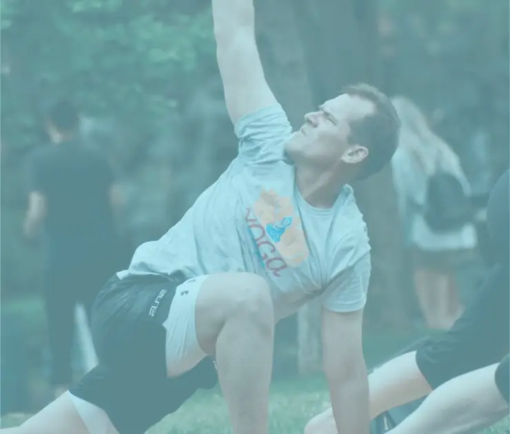 Don P., who found strength and community through yoga as he supported his wife following her Huntington’s disease (HD) diagnosis .
